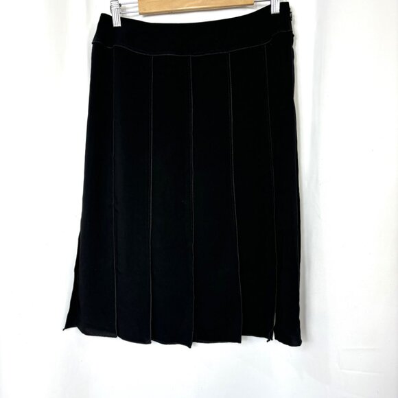 Drama  Paneled Black Knit Slit  bottom Vtg - Picture 6 of 14